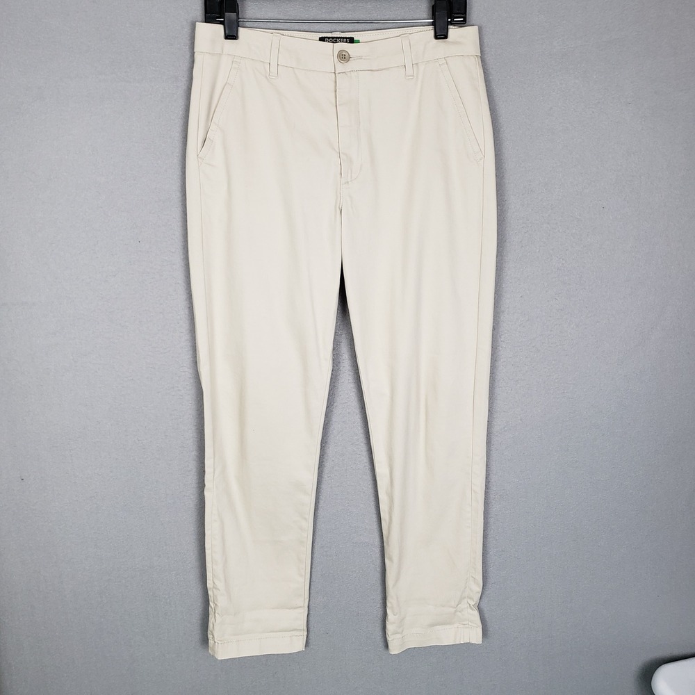 Dockers Slim Ankle Hemp Pants Light Khaki Coastal‎ Natural Euro Summer Academia